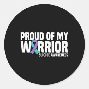 Trots op mijn zelfmoordpreventie bewustzijn ronde sticker