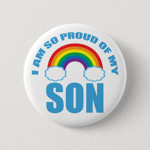 Trots op mijn zoon Rainbow Gay Pride Ouder Ronde Button 5,7 Cm