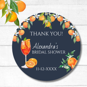 Trots op Navy Love op de eerste Spritz Bruidsborre Ronde Sticker