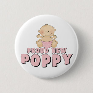 TROTS OP NIEUWE Poppy Meisje Ronde Button 5,7 Cm