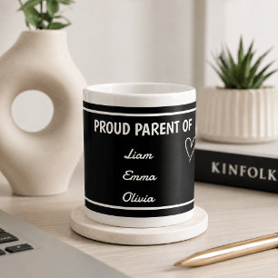 Trots op ouders met aangepaste namen koffiemok