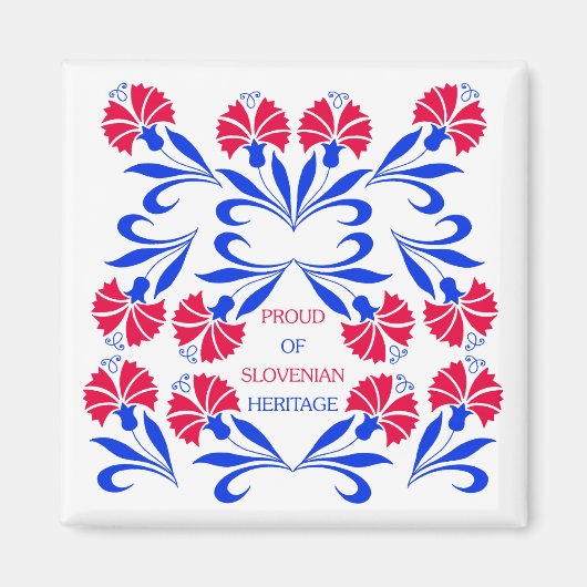 Trots op Sloveens Erfgoed Vierkante Magneet (Voorkant)