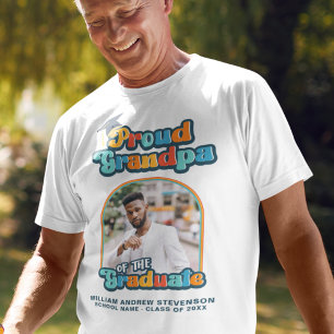 Trots Opa van de afstuderen foto groovy retro T-shirt