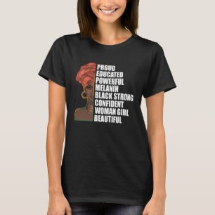 Trots Opgeleid Krachtig Melanine Zwart Sterk Confi T-shirt