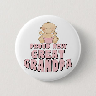 TROTS OPROUW Nieuw Opa Meisje Ronde Button 5,7 Cm