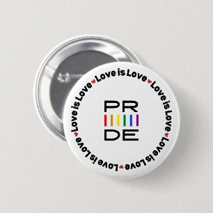 Trots Regenboog Tekst met Liefde is Liefde Ronde Button 5,7 Cm