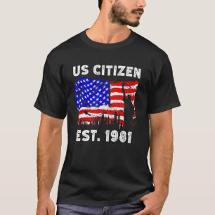 trots staatsburger van de VS sinds 1981 voor nieuw T-shirt