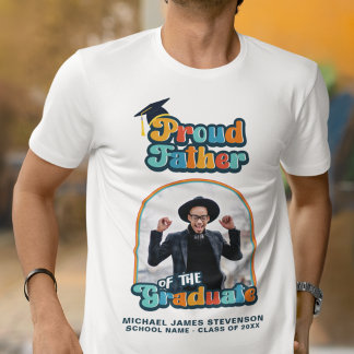 Trots Vader van de afstuderen foto groovy retro T-shirt