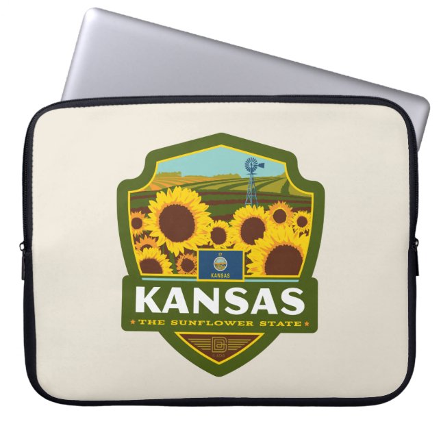 trots van de staat | Kansas Laptop Sleeve (Voorkant)