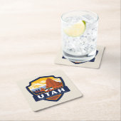 trots van de staat Utah | Vierkante Kartonnen Onderzetter (Insitu)