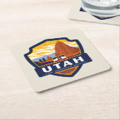 trots van de staat Utah | Vierkante Kartonnen Onderzetter (Schuin)
