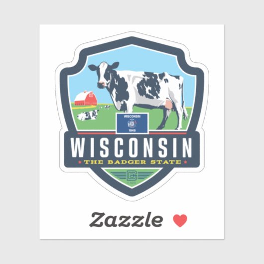 trots van de staat | Wisconsin 2 Sticker (Vel)