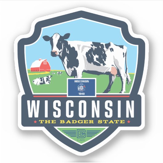 trots van de staat | Wisconsin 2 Sticker (Voorkant)