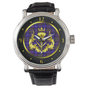 Trots van Schotland Tartan w/Golden Thistle Horloge