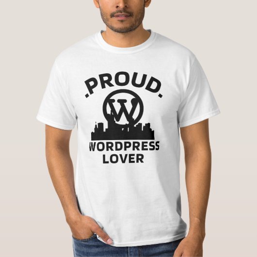 Trots WordPress Lover Wit T-shirt voor Heren (Voorkant)