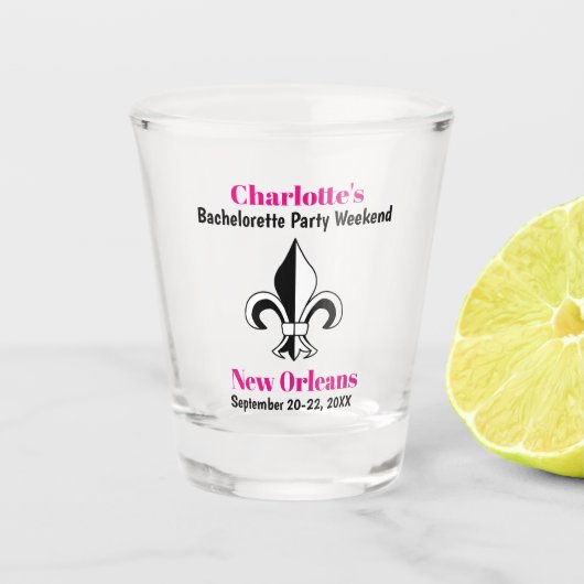 Trotscadeausstap Favorieten Meisjesreis New Orlean Shot Glas (Voorkant)