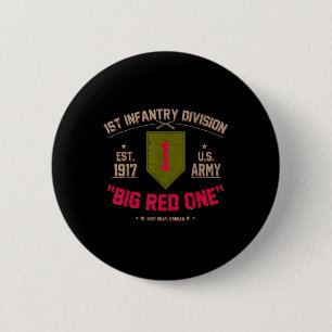 Trotse 1e Infanterie Divisie US Veteraan Big 1 Red Ronde Button 5,7 Cm