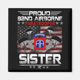 Trotse 82e Airborne Parachutist Zuster Amerikaanse Magneet