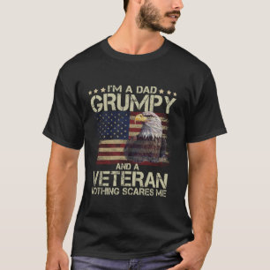 Trotse adelaar Ik ben papa Grumpy en veteraan Amer T-shirt
