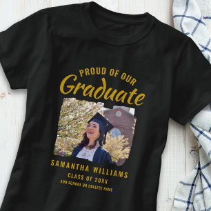 Trotse Afgestudeerde 2026 Foto Afstuderen Zwart T-shirt