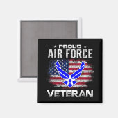 Trotse Air Force veteraan met Amerikaanse vlag cad Magneet (Voorkant / Achterkant)