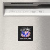Trotse Air Force veteraan met Amerikaanse vlag cad Magneet (Insitu (Vaatwasser))