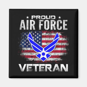 Trotse Air Force veteraan met Amerikaanse vlag cad Magneet