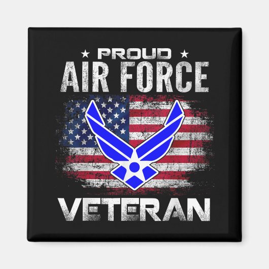 Trotse Air Force veteraan met Amerikaanse vlag cad Magneet (Voorkant)