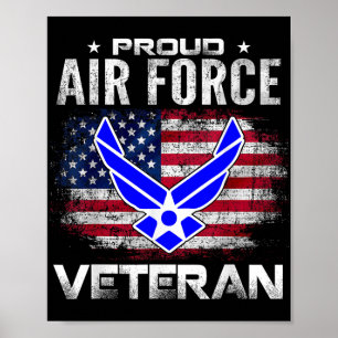 Trotse Air Force veteraan met Amerikaanse vlag cad Poster