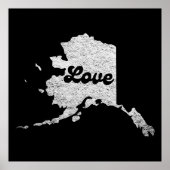trotse Alask State love Map Outline Rocky Map AK Poster (Voorkant)