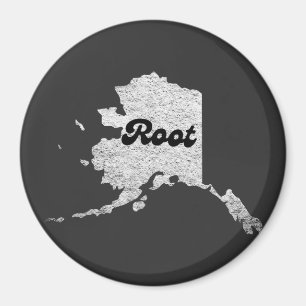 trotse Alask State Root Map Outline Rocky Map AK Magneet