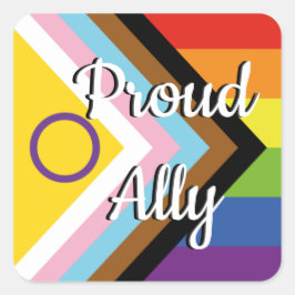 Trotse Ally | Intersex Inclusive Pride Flag Vierkante Sticker