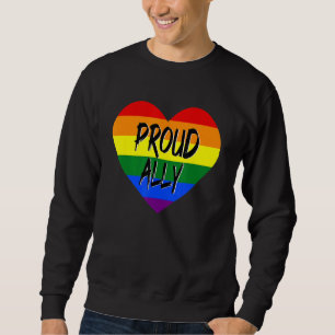 Trotse Ally LHBT Rainbow Heart Gay Pride Maand Trui