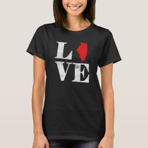 Trotse Amerika Burger Staatsvlag Landkaart Liefde T-shirt