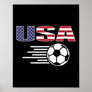 Trotse Amerika Voetbalfans Shirt - Usa Vlag Voetba Poster