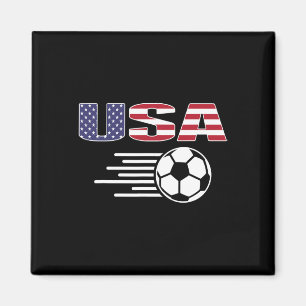 Trotse Amerika Voetbalfans T-shirt - Usa Vlag Voet Magneet