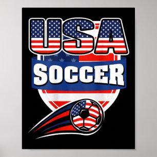 Trotse Amerika Voetbalfans T-shirt - Usa Vlag Voet Poster