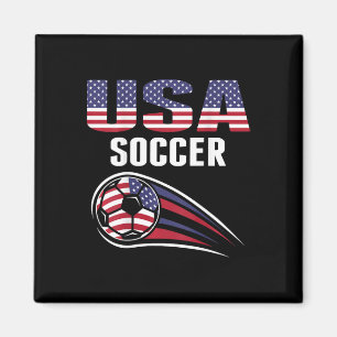 Trotse Amerika Voetbalteam Supporter Usa Vlag Voet Magneet