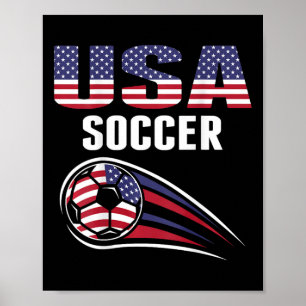 Trotse Amerika Voetbalteam Supporter Usa Vlag Voet Poster