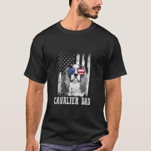 Trotse Amerikaanse Cavalier Flag Grappige Hond Pap T-shirt