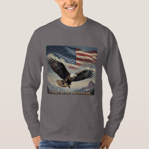 Trotse Amerikaanse Eagle Flag Mountain Mannen T-shirt