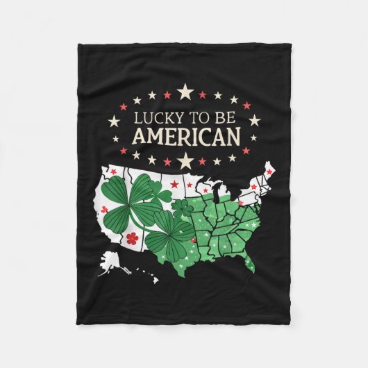 Trotse Amerikaanse klaverkaart - Lucky to be Ameri Fleece Deken (Voorkant)