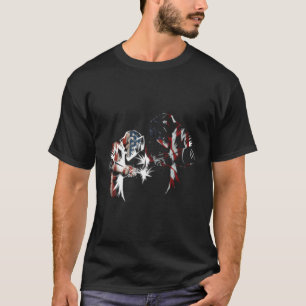 Trotse Amerikaanse lasser Amerikaanse vlag Amerika T-shirt