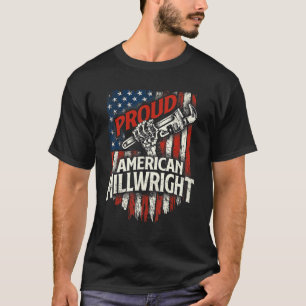 Trotse Amerikaanse Millwright USA-vlag Machinist M T-shirt