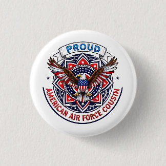 Trotse Amerikaanse neef van de luchtmacht Ronde Button 3,2 Cm