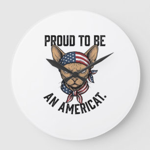 Trotse Amerikaanse Patriottische Katten T-Shirt_1 Grote Klok