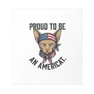 Trotse Amerikaanse Patriottische Katten T-shirt_1 Notitieblok