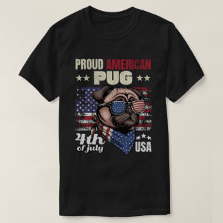 Trotse Amerikaanse Pug 4 juli USA Hondenliefhebber T-shirt