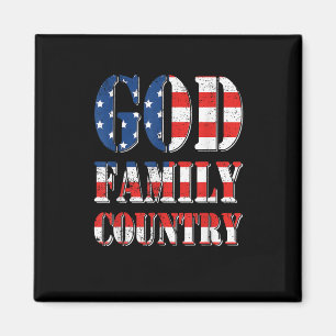 Trotse Amerikaanse vlag God Family Country Magneet