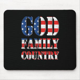 Trotse Amerikaanse vlag God Family Country Muismat